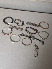 Costume fashion jewelry lot of 12 bracelets women modern floral whimsy boho