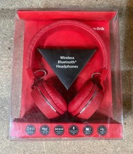 Image of AV:Link Wireless Bluetooth Headphones, Noise Cancelling, RED , PBH10, NEW