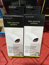 2 Pack Fake Security CCTV Camera Dummy Camera White w Flashing Red LED Light
