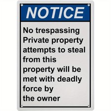 Vertical No Trespassing No Trespassing Private Tin Metal Signs Home D cor Steal