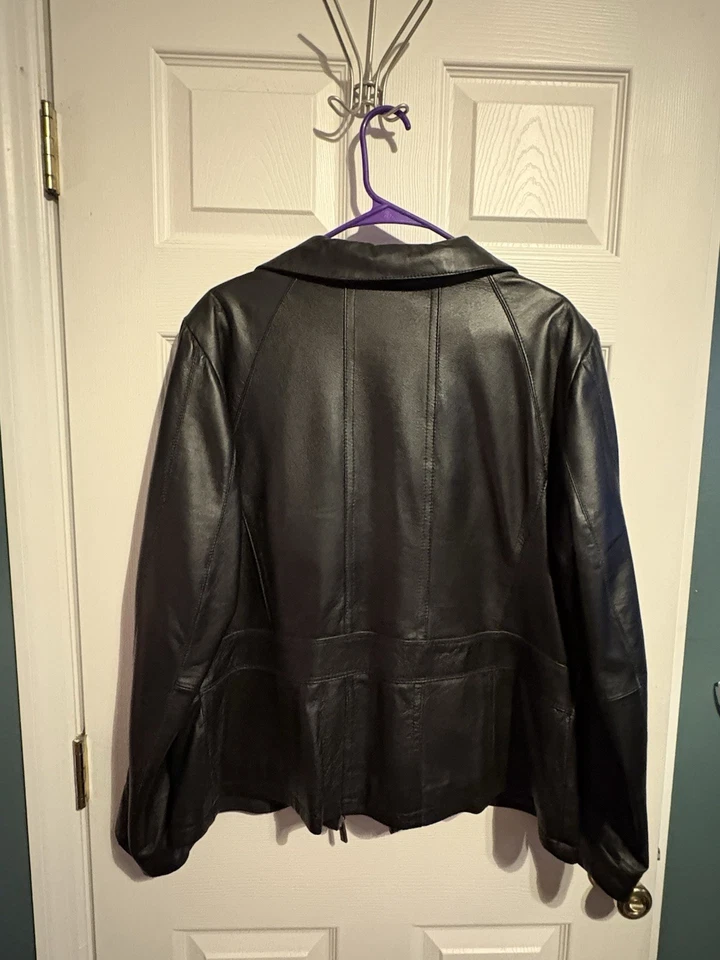 La Nouvelle RENAISSANCE Black Leather Jacket Women’s XL - Image 3 of 3