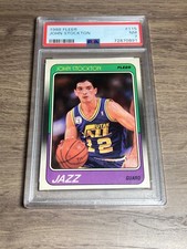 John Stockton 1988 Fleer PSA 7 NM Graded Rookie Card Utah Jazz HOF #115