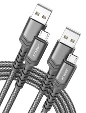 JSAUX Micro USB Kabel [2M 2 Pack], 3A Nylon USB Ladekabel für Smartphones