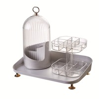 Versatile Makeup Brush Storage Container Convenient Rotating Makeup Organizer