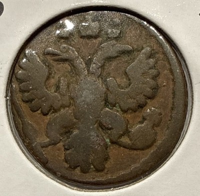 1736 1/4 Kopek Polushka Russia Copper Coin - Original Surfaces (F280)
