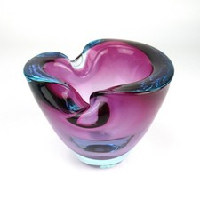 Murano Glas Aschenbecher Pfeifenaschenbecher Sommerso Vintage Design Italy 31