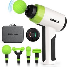 NWT EISTAKAO MASSAGE GUN DEEP TISSUE PERCUSSION MUSCLE MASSAGER 4 Massage Heads