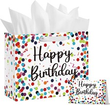 Large Birthday Gift Bag with Tissue Paper