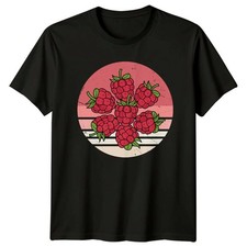 Distressed Retro Raspberry Berry Design T-Shirt Fresh Produce Fruit Lover
