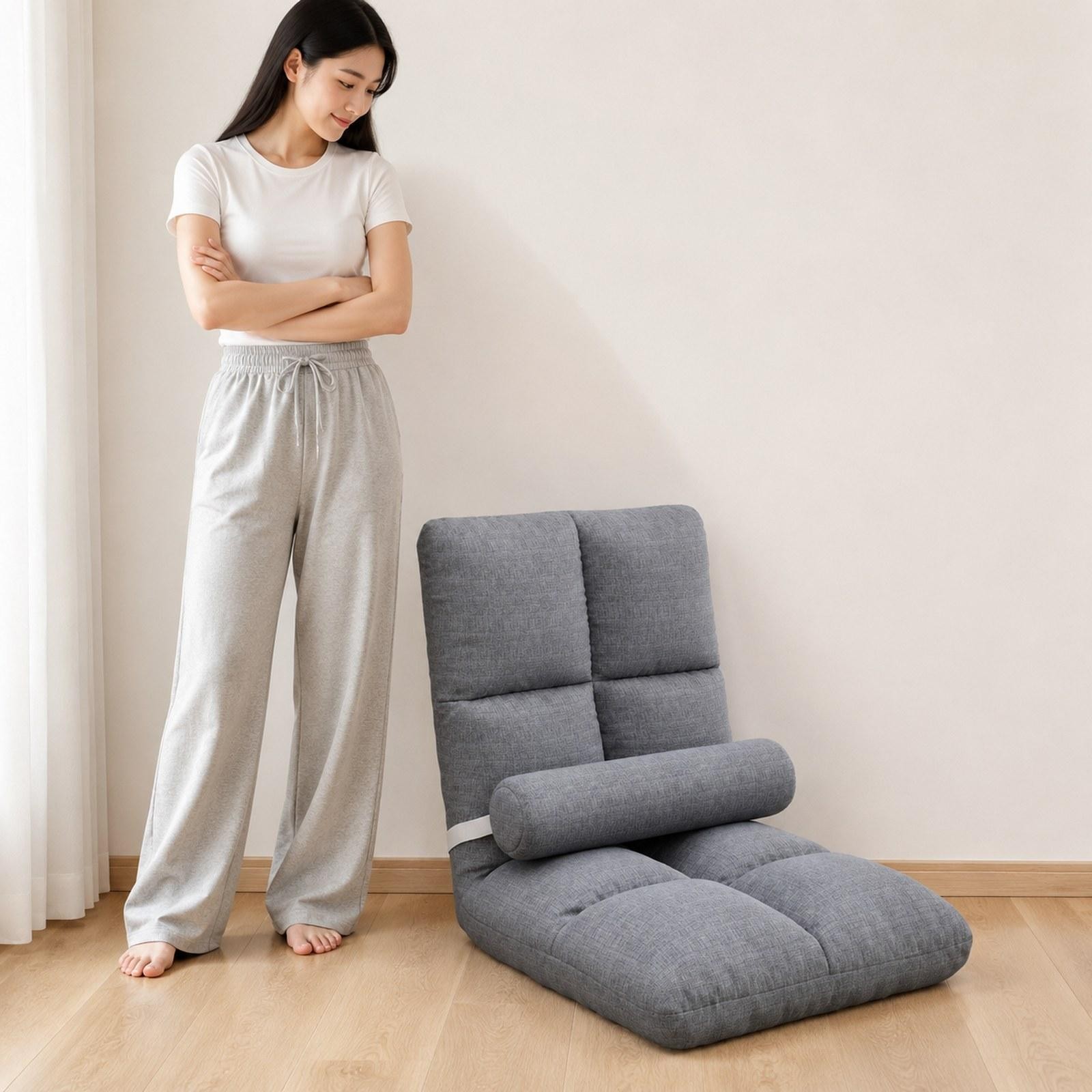 Floor Chair with Back Support Lazy Sofa