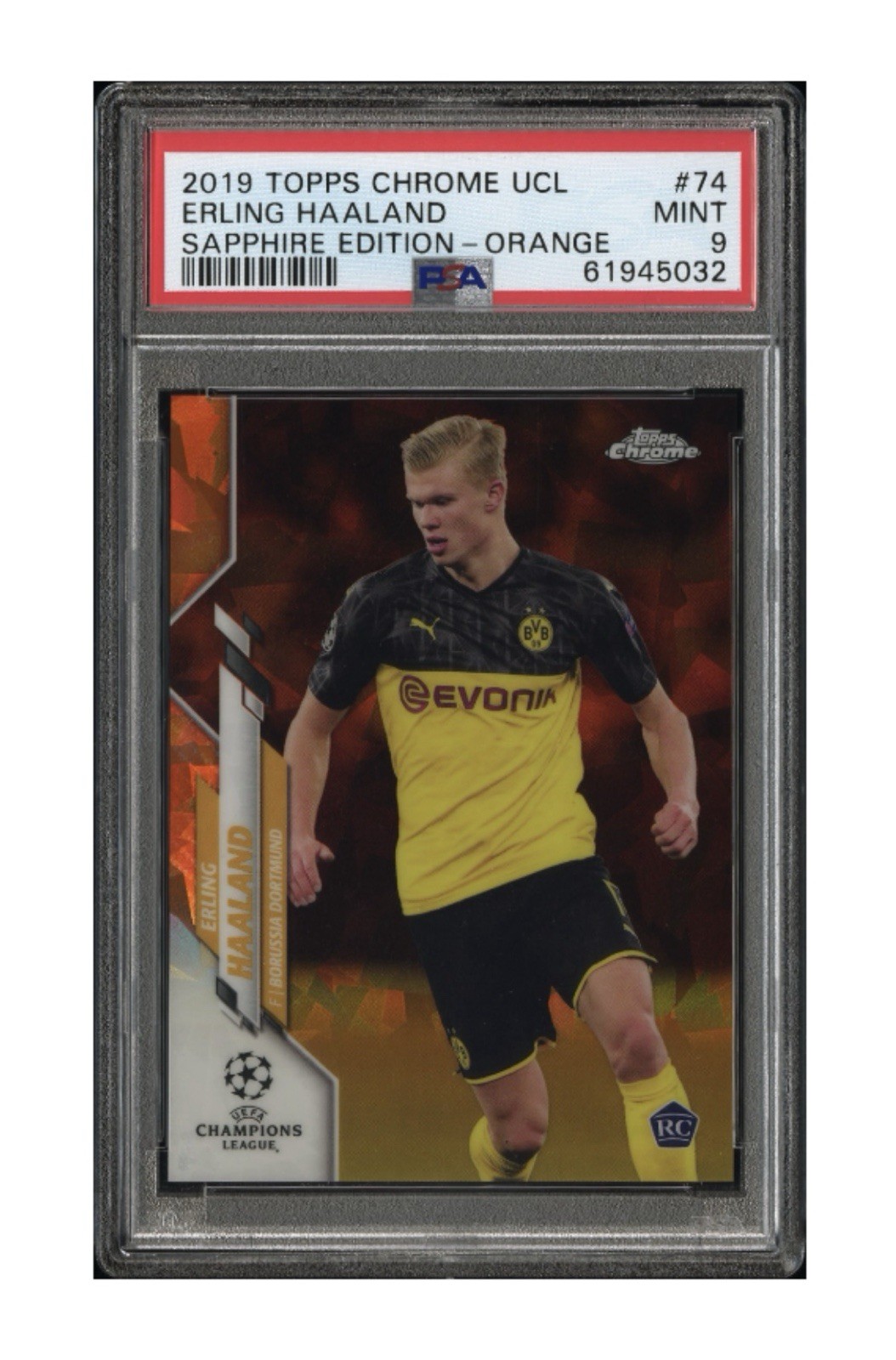 2019-20 Topps Chrome UCL Orange Sapphire Edition /50- Erling Haaland