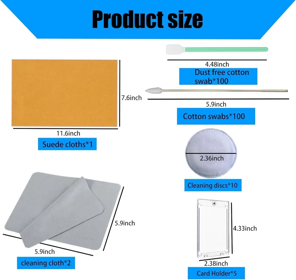 Trading Card Cleaning Kit Sports Cards Care Tools Plastic Holders TCG Collectors - Image 4 of 4