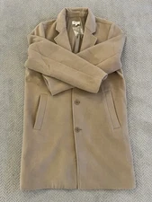 Mens Wool Blend Peacoat Notched Lapel Single Breasted Winter Business Overcoat