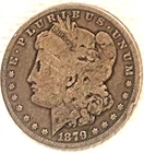 1879 P Morgan a real old timer well circulated  Sigma test genuine+