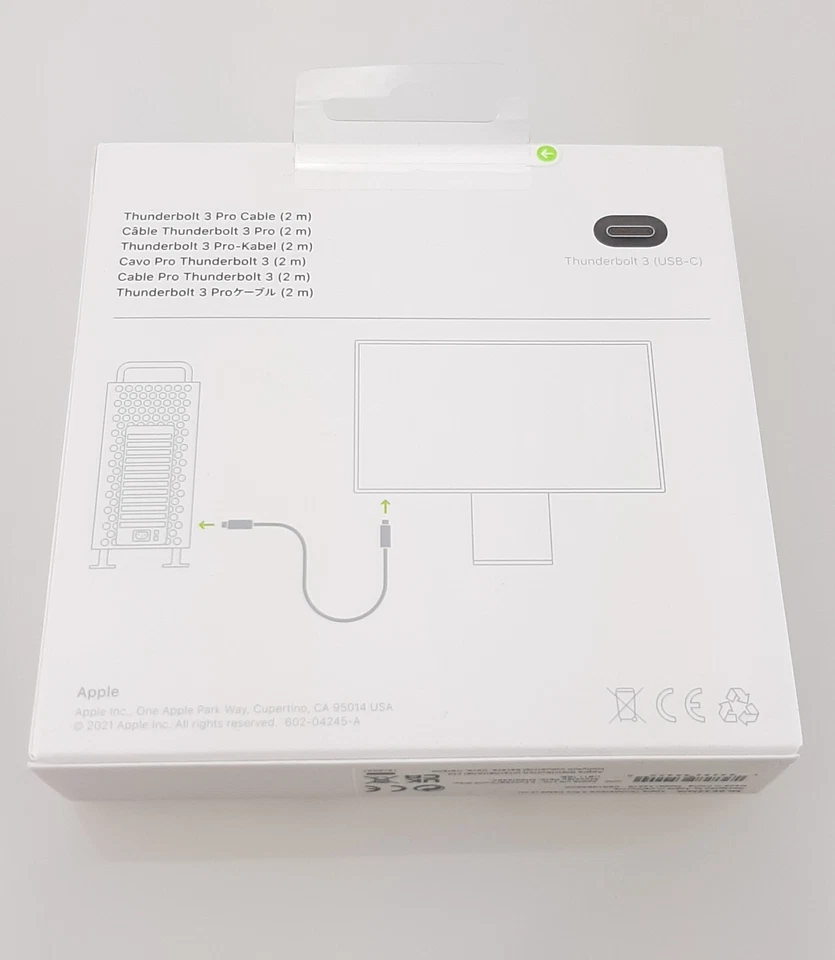 Original Apple Thunderbolt 3 Pro Kabel 2 Meter ML8E3ZM/A 2,0m für MacBook iMac - Bild 3 von 4