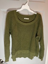 Old Navy Olive Green Knit Sweater Size XL Cropped Slouchy Cozy Coastal Layer