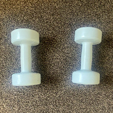 Pro Fitness 1.5kg White Fixed Weight Dumbbells Pair Set of 2 for Gym Training