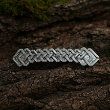Celtic Weave Barrette - easy to use spring loaded hair clasp - Antique Silver