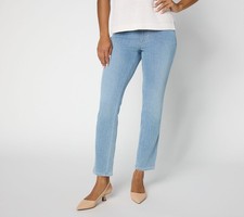 Belle by Kim Gravel Regular FlexiModal Straight Leg Ankle Jean Lakeside Wash 18
