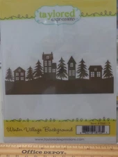Taylored Expressions; Winter Village Background cling stamp; 6.25" x 2.5"; NEW