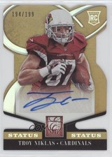 2014 Panini Elite Rookie Status Gold Die-Cut 194/199 Troy Niklas #196 Auto 2t7