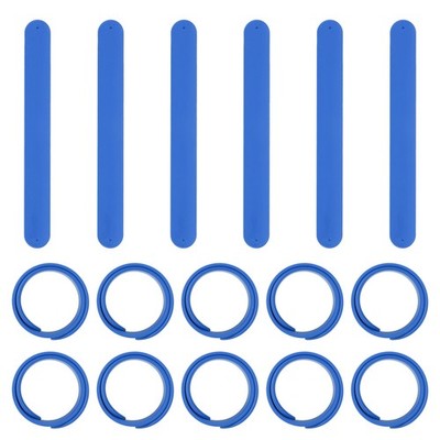Für Partygeschenke, 16 Stück Silikon-Snap-Armbänder, Slap-Armbänder, Blau