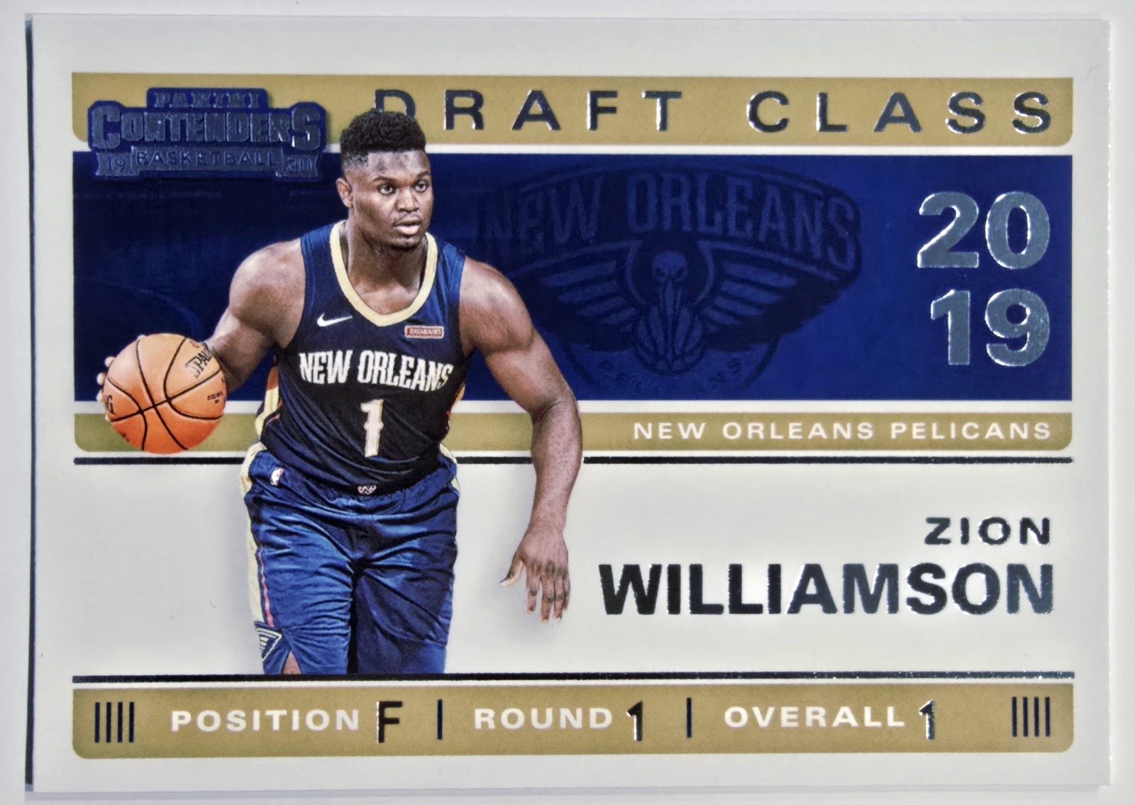 2019-20 Panini Contenders Draft Class Zion Williamson RC ROOKIE Pelicans #1 🟡✨️