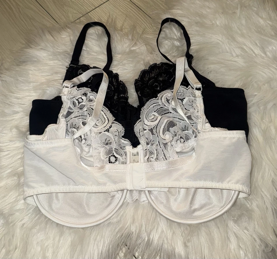 2 sujetadores vintage de encaje satinado Vanity Fair 75-164 sin forro con aros para mujer 38D Foto 4 de 4