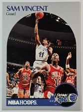 1990-91 NBA Hoops #223 Sam Vincent with Michael Jordan wearing #12