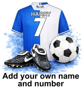 Blackburn Personalised Football Shirt Boots Self Adhesive Vinyl Sticker