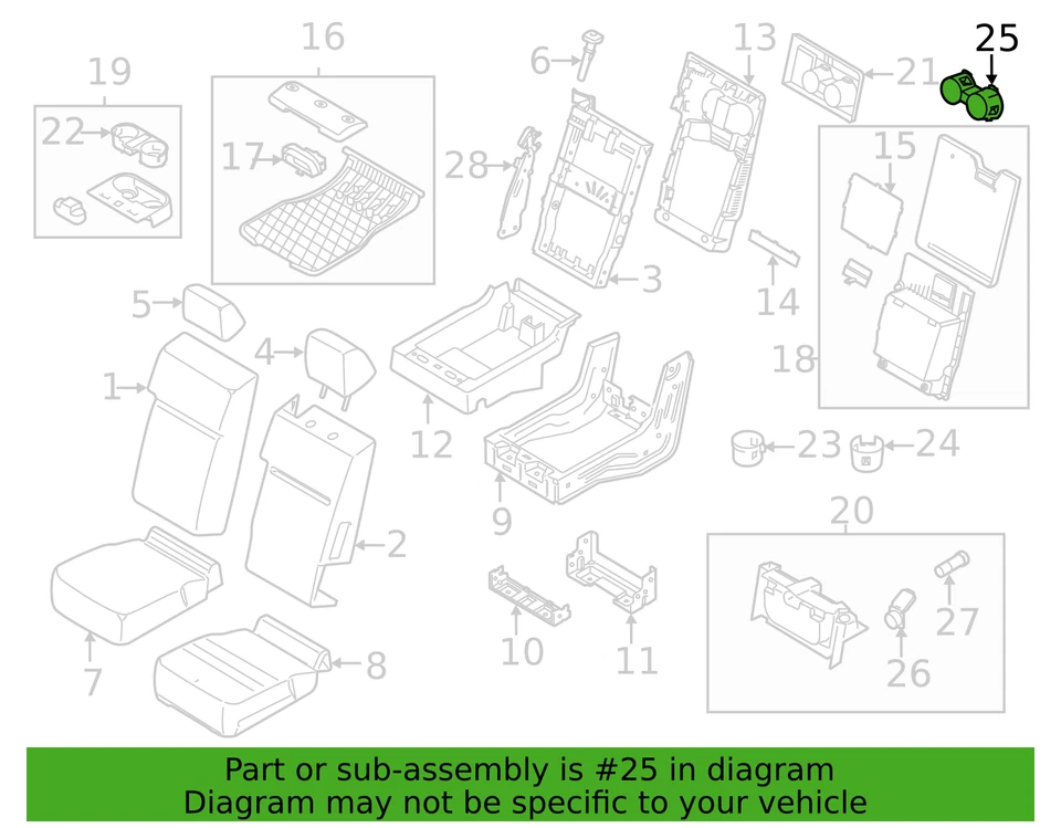 2018-2022 Genuine Ford F-350 Super Duty Seat Armrest Cup Holder HC3Z-2813562-AB - Image 4 of 4