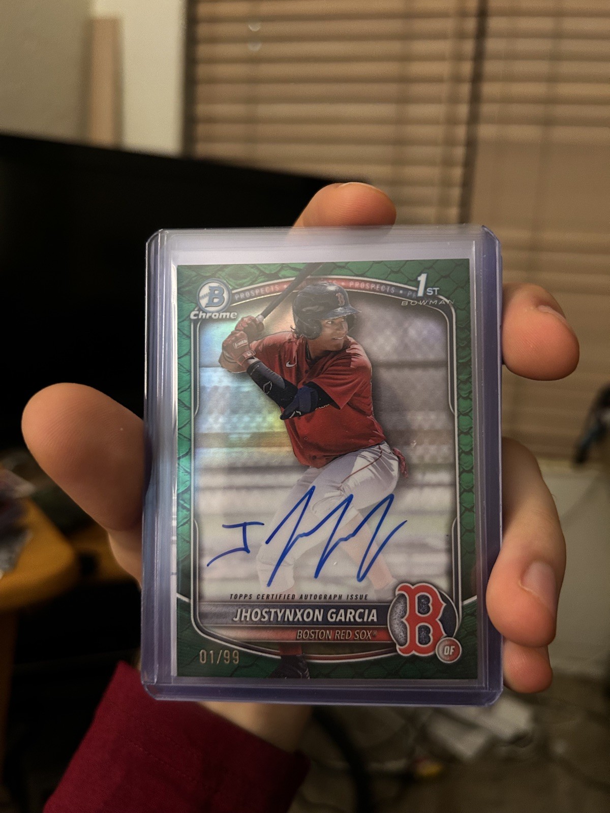 2025 Bowman Chrome 1st Jhostynxon Garcia Reptilian Green Refractor Auto 1/99🔥