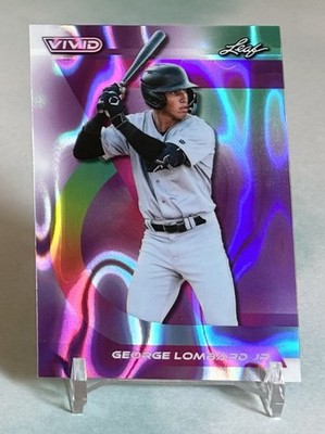George Lombard Jr. 2024 Leaf Vivid #26 Purple Lava #2/2 New York Yankees