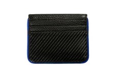 Burberry Unisex"Tall Sandon" Black Texture Leather Logo Credit Card Case