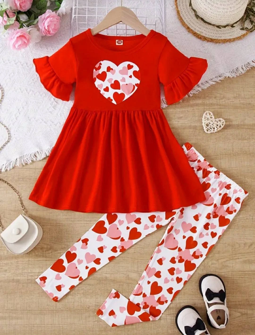 Hearts Short Sleeve Two-Piece Outfit
Opens in a new window or tab