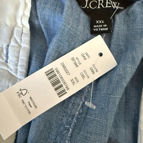 NWT J.Crew New Seaside Shorts in Blue Chambray Size XXL - Picture 4 of 5