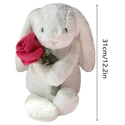 Cream Bunny with Rose 31cm White Soft PlushJellycatDoll Toy