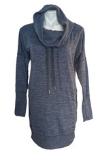Athleta Sport It Sweater Dress Womens S Cowl Marled Blue