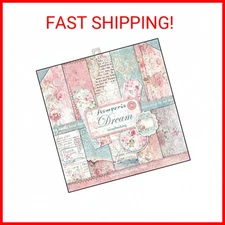 STAMPERIA INTERNATIONAL, KFT PAPER PAD 12X12 10PK DREAM, Pink, Blue