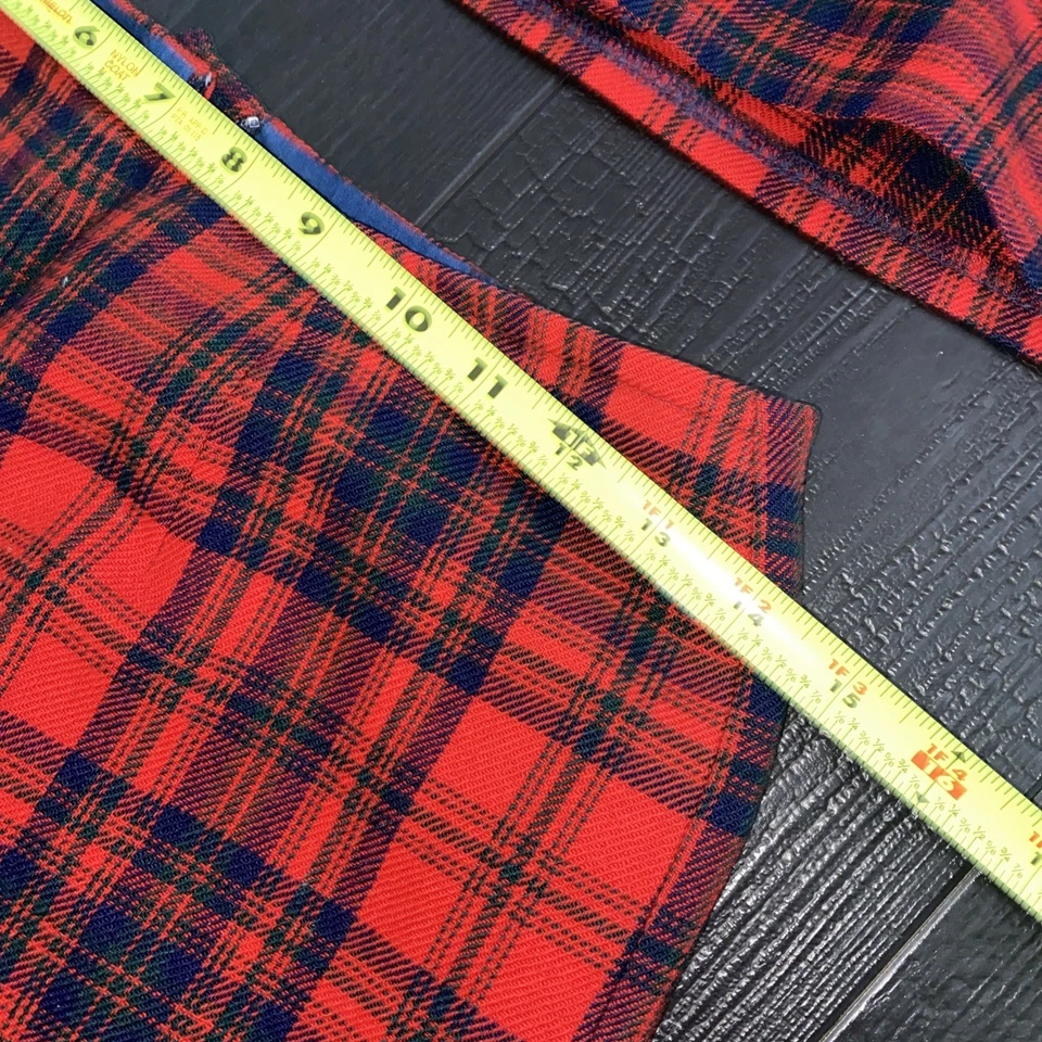 Pendleton Holiday Red Plaid Pant Suit Set Wool Modern Day Size 4 Or 6 Vintage 12 - Image 4 of 4