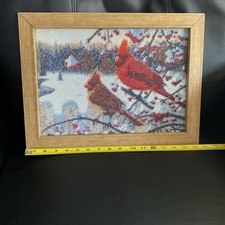 Completed Diamond Art Cardinals Framed