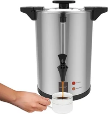Commercial Stainless Steel Coffee Urn, 135 Cup, 20L,  European Type E/F Plug