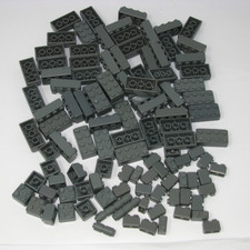 Lot 110 Pieces Mega Bloks Parts 2x4 2x2 1x2 Gray Building Blocks Castle Bricks