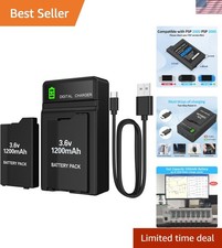 Reliable 1200mAh Lithium Polymer Batteries with Charger for PSP Models  2Pcs Set