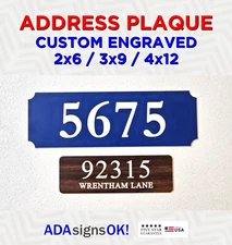 ADDRESS PLAQUE with STREET NAME - MAILBOX PORCH SIGN - CUSTOM