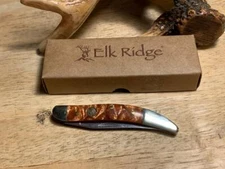 Elk Ridge Brown Resin Swirl Texas Toothpick 3" Pocket Knife ER952BR