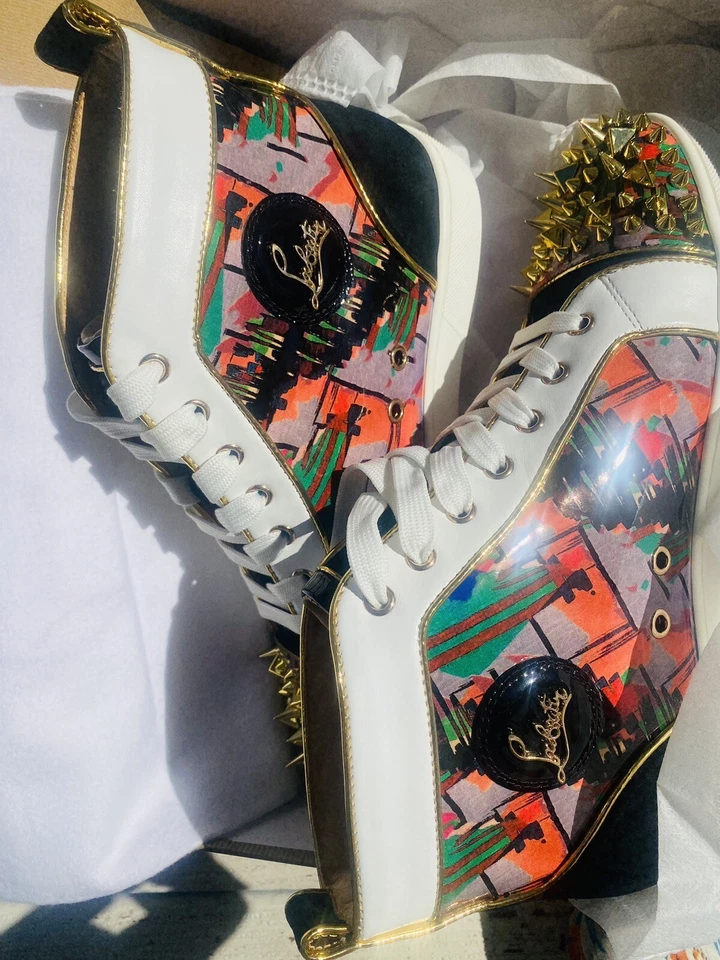 Christian Louboutin Multicolor Saffiano Spikes Zapatos de caña alta - RARO - Talla 41 Foto 3 de 4