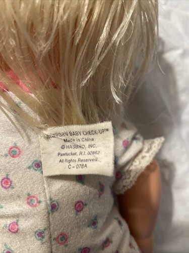 Vtg 90s Doll Newborn Baby Check-Up Hasbro Baby Doll Soft Body 13" Doll P3 - Picture 4 of 6