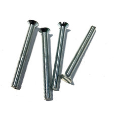 4x Senkkopf Schraube, Schlitz Verzinkt M6 x 60 mm, Kopf 11 mm (J-07)