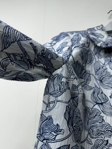 Women’s KEW Coat Size 10 Ivory Blue Floral & Bird Embroidery Excellent Condition - Picture 6 of 24